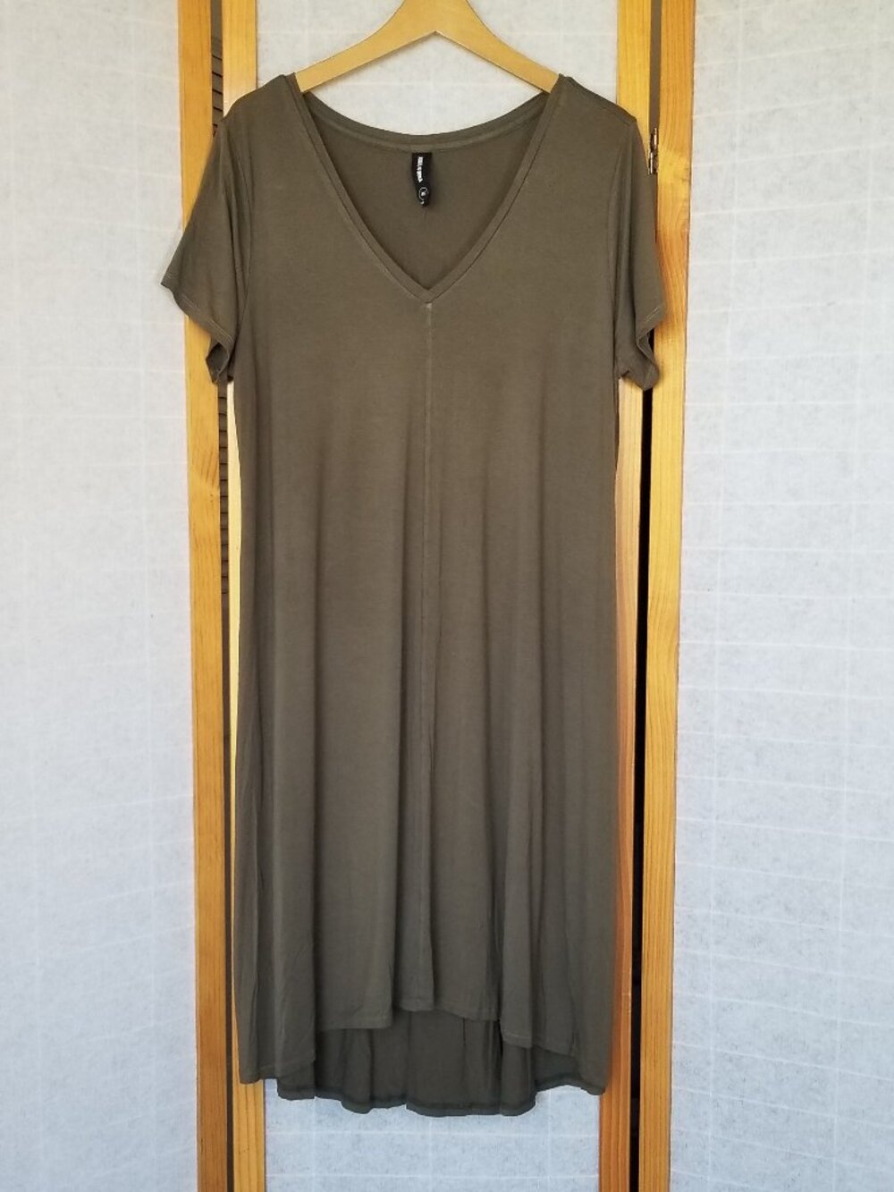 Agnes and Dora Olive Green T-Shirt Dress Size XXL Stretch Jersey Relaxed Fit